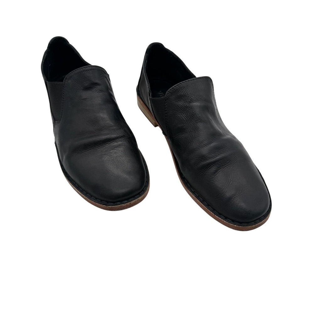 Vince Mia Black Leather Slip On Loafers Flats Shoes Size 8 M